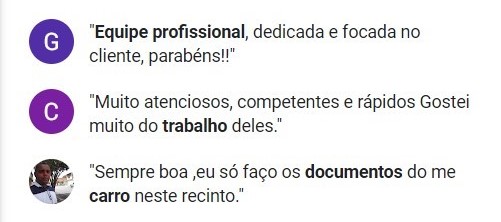 Avaliações do RS Despachante no Google